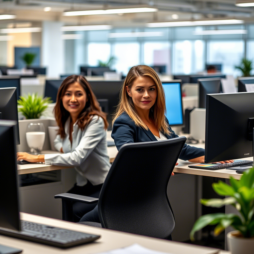 Equipo de trabajo en oficina